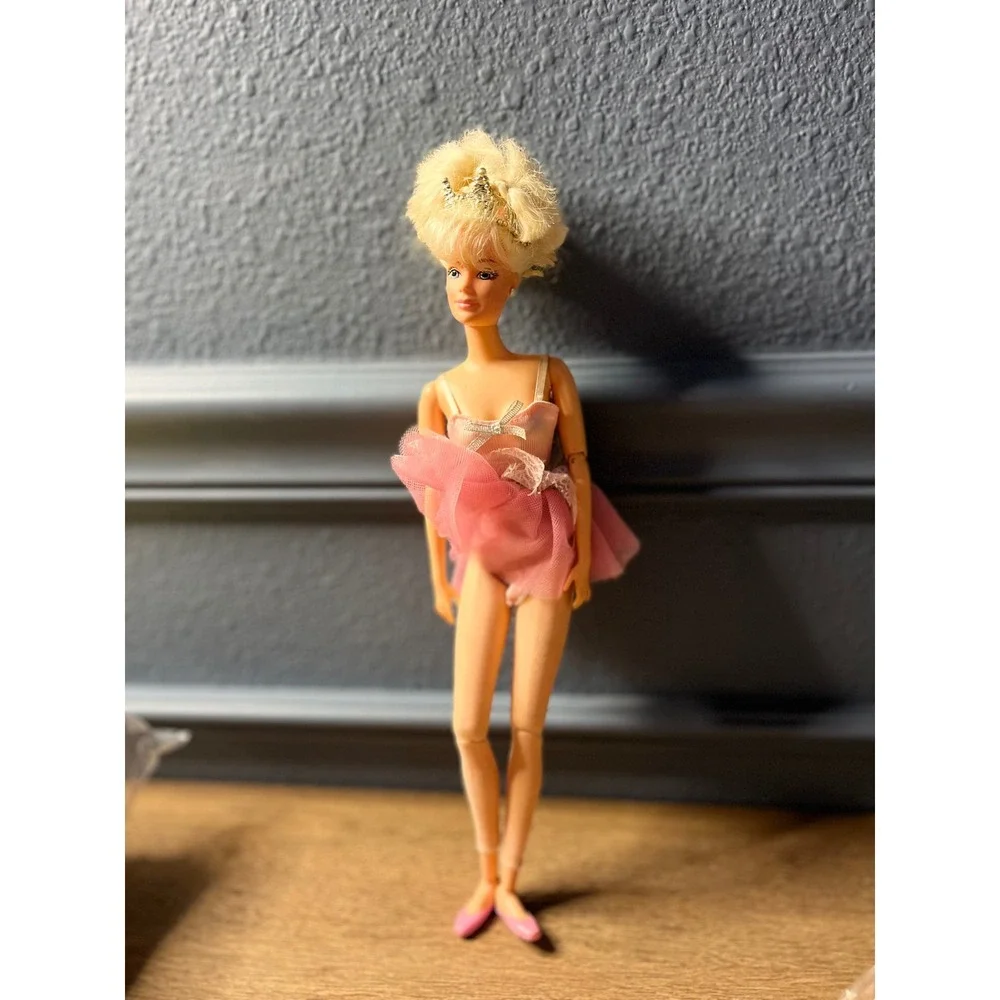 Vintage Barbie Ballerina Doll Pink Tutu Tiara Blonde Hair 1970s Mattel